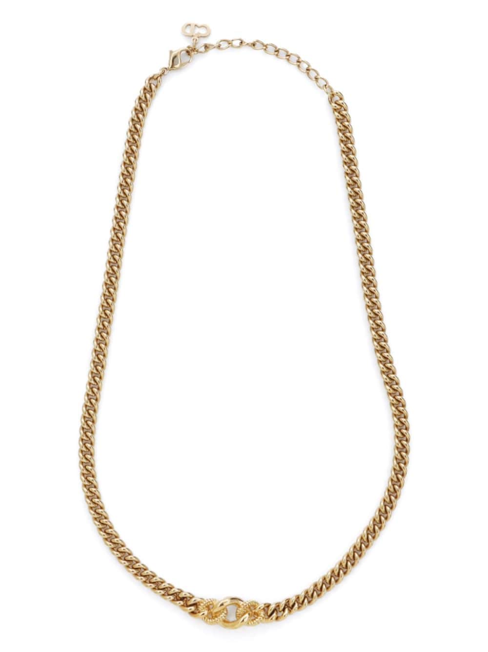 Pre-owned Dior Cd Chain Necklace In Gold