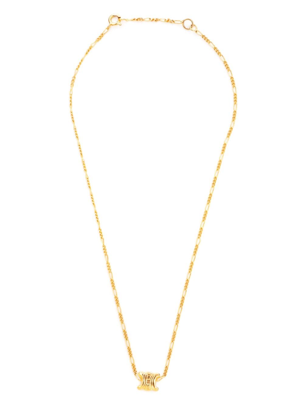 Pre-owned Celine Triomphe Pendant Necklace In Gold