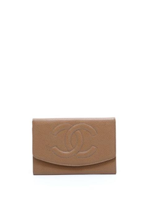 CHANEL 1994-1999 CC stitch compact wallet Women