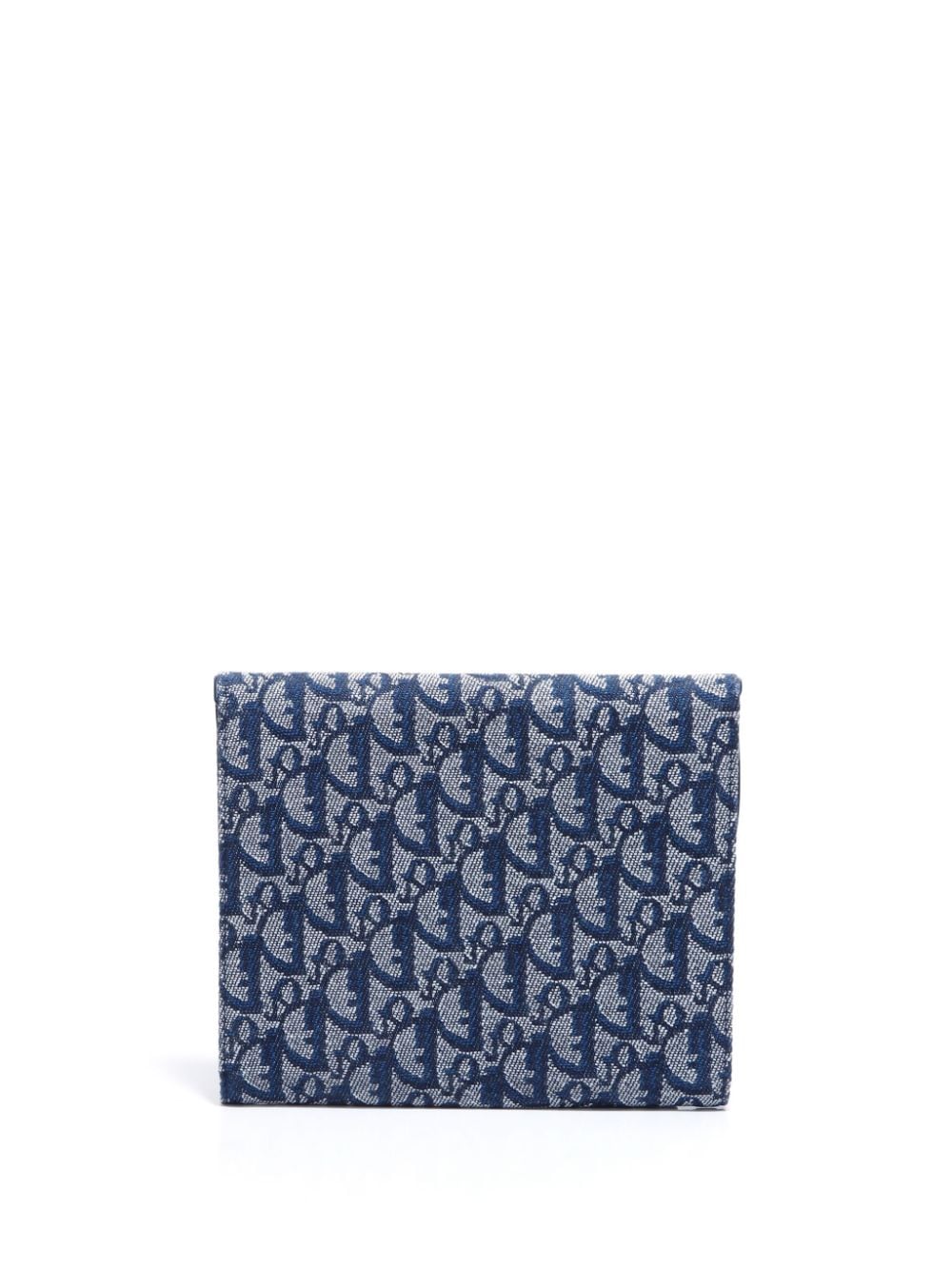 Pre-owned Dior Trotter-monogram Canvas Wallet In Blue