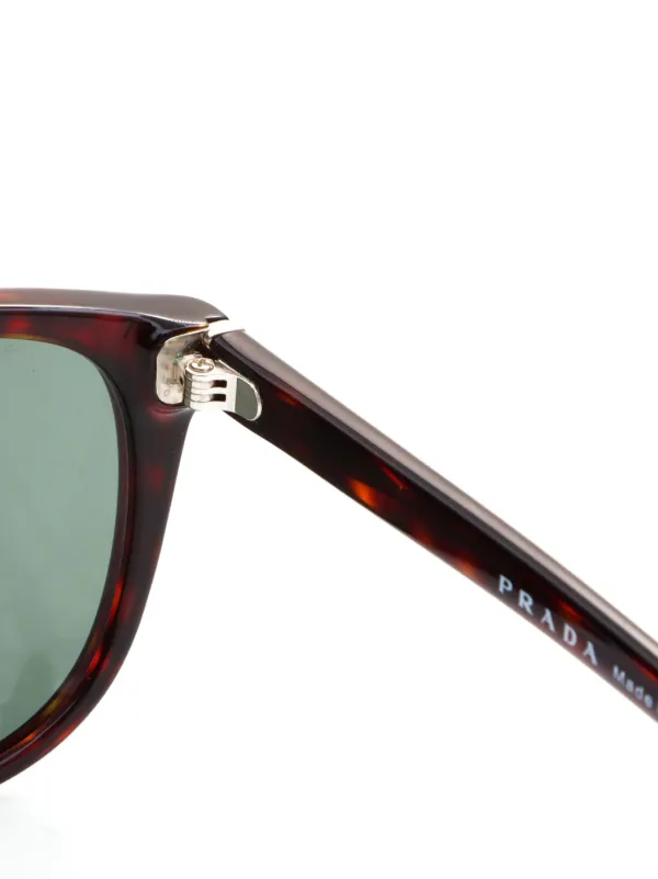 Prada Pre-Owned tortoiseshell-effect rectangle-frame  display picture 3