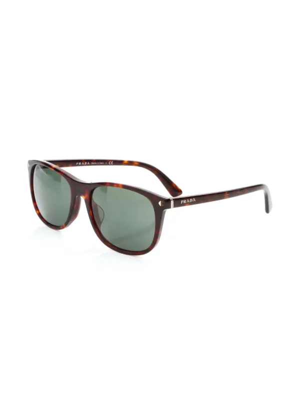Prada Pre-Owned tortoiseshell-effect rectangle-frame  display picture 2