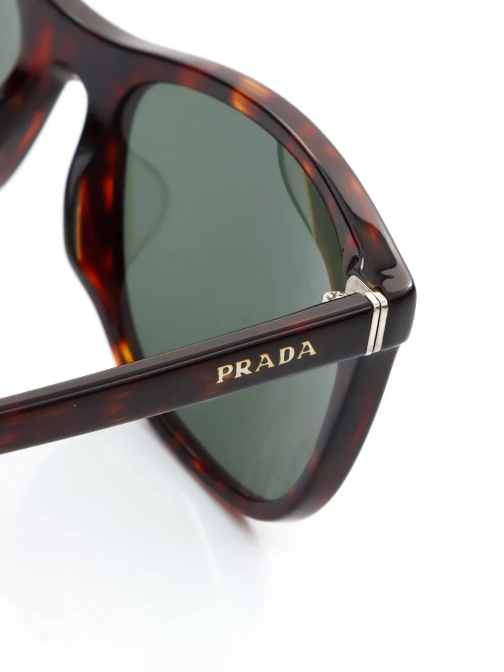 PRADA 玳瑁纹长方形框太阳眼镜