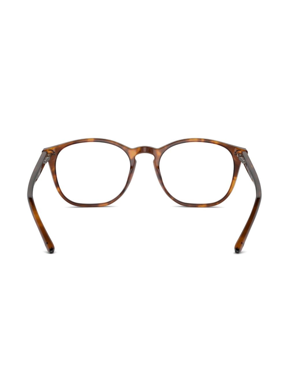 Shop Giorgio Armani Tortoiseshell Round-frame Glasses In Brown
