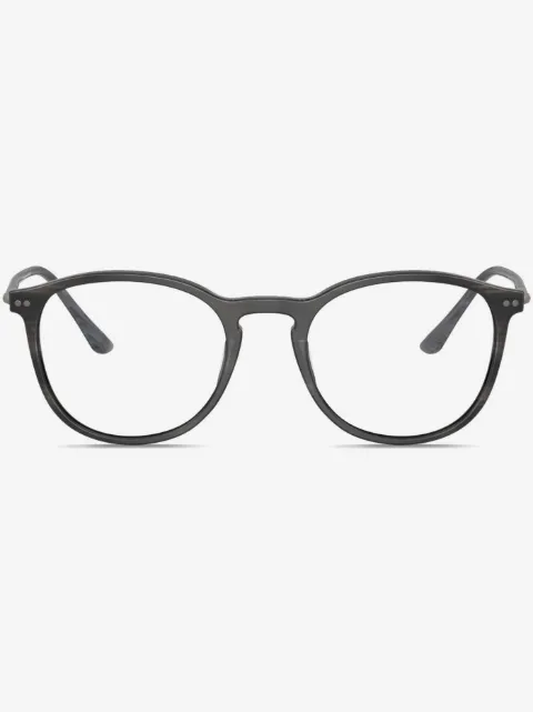 Giorgio Armani striped round-frame glasses 