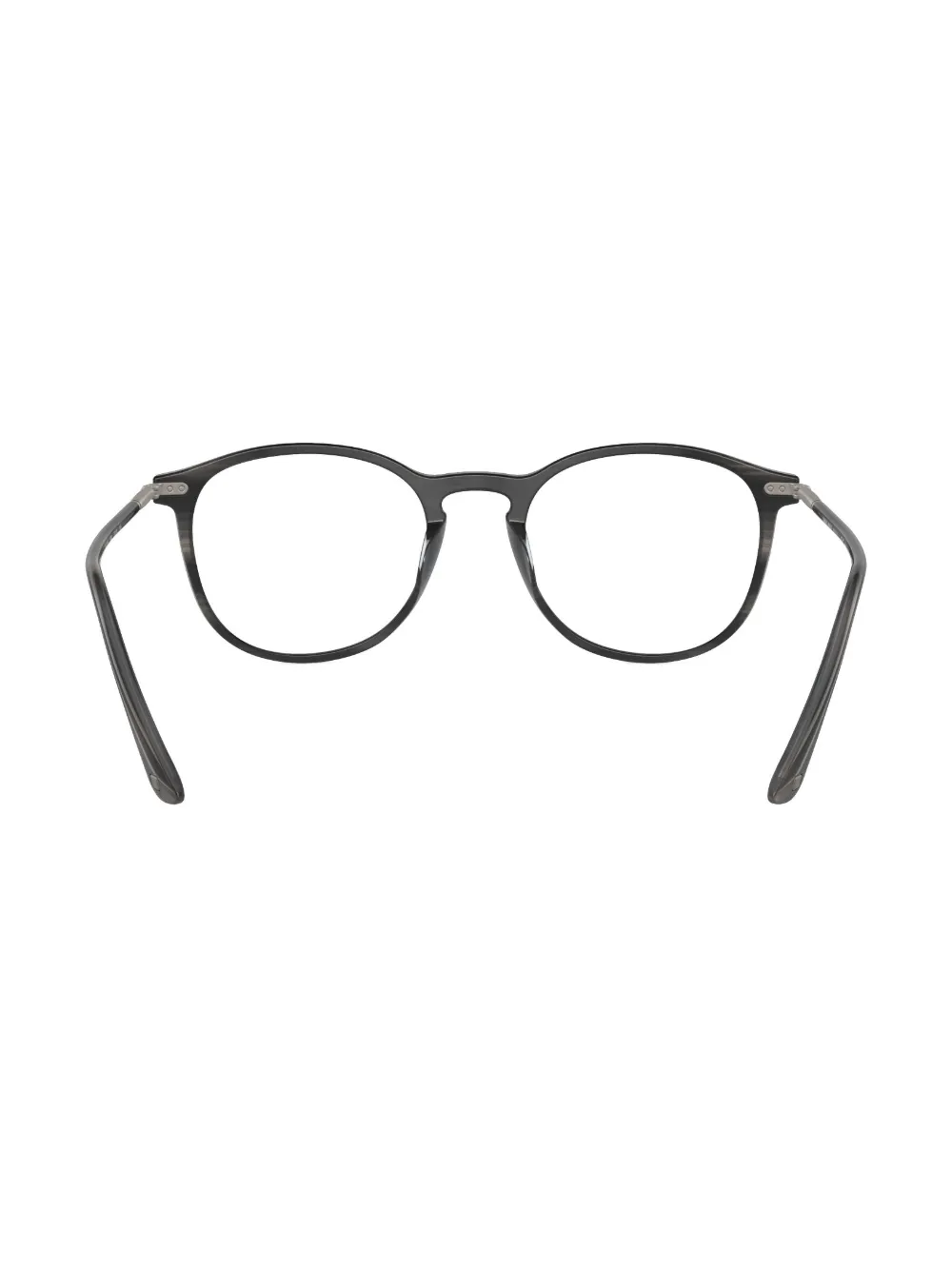 Shop Giorgio Armani Striped Round-frame Glasses In Grey