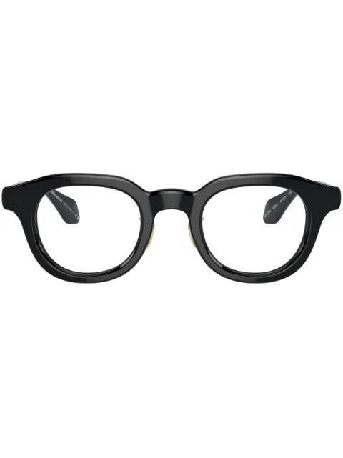 Giorgio Armani logo-print round-frame glasses 