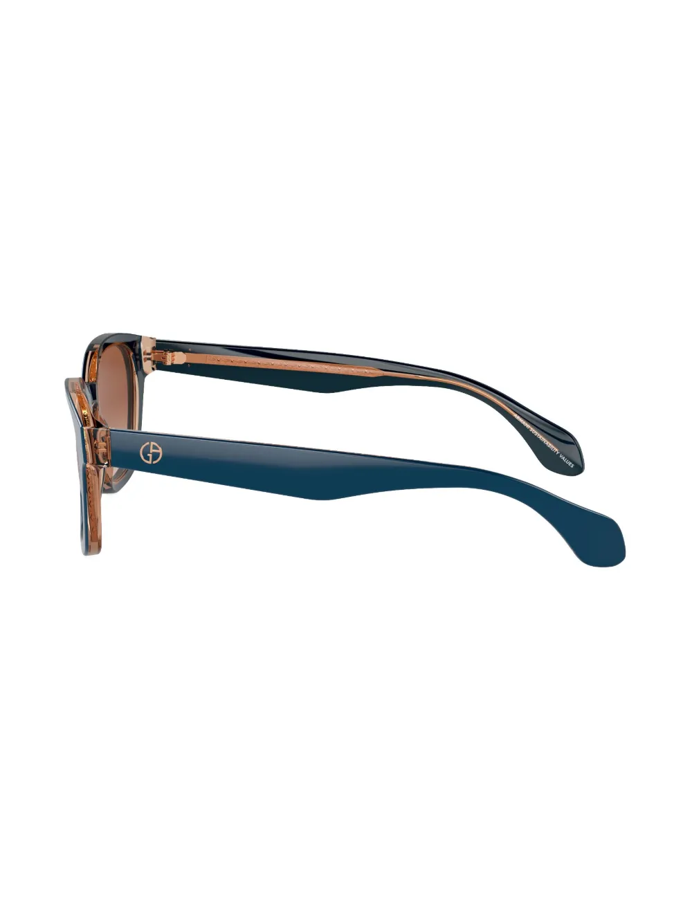 Shop Giorgio Armani Logo-print Oversize-frame Sunglasses In Blue