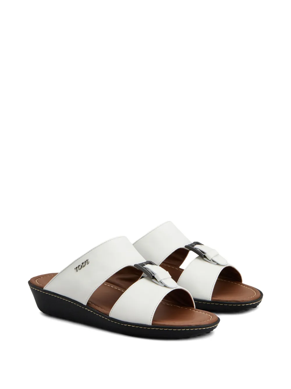 Tod's Sandalen met gespdetail en sleehak - Wit