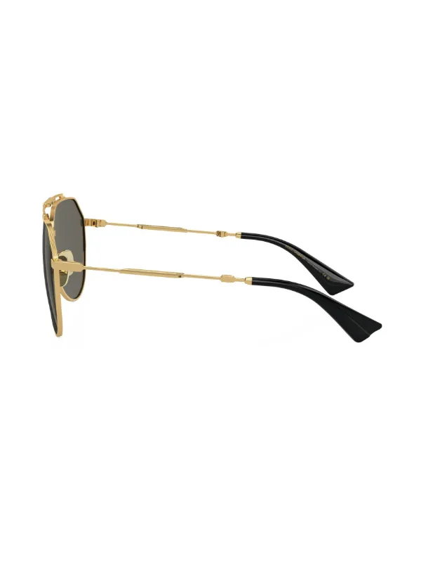 DOLCE&GABBAMA サングラス Dolce & Gabbana Eyewear Stefano パイロット サングラス | ゴールド