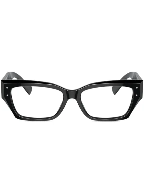 Dolce & Gabbana Eyewear logo-engraved rectangle-frame glasses