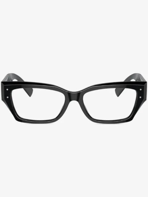 Dolce & Gabbana Eyewear logo-engraved rectangle-frame glasses