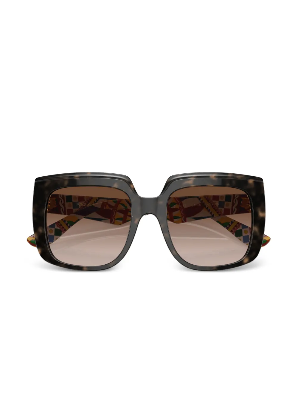 Shop Dolce & Gabbana New Print Oversize-frame Sunglasses In Brown