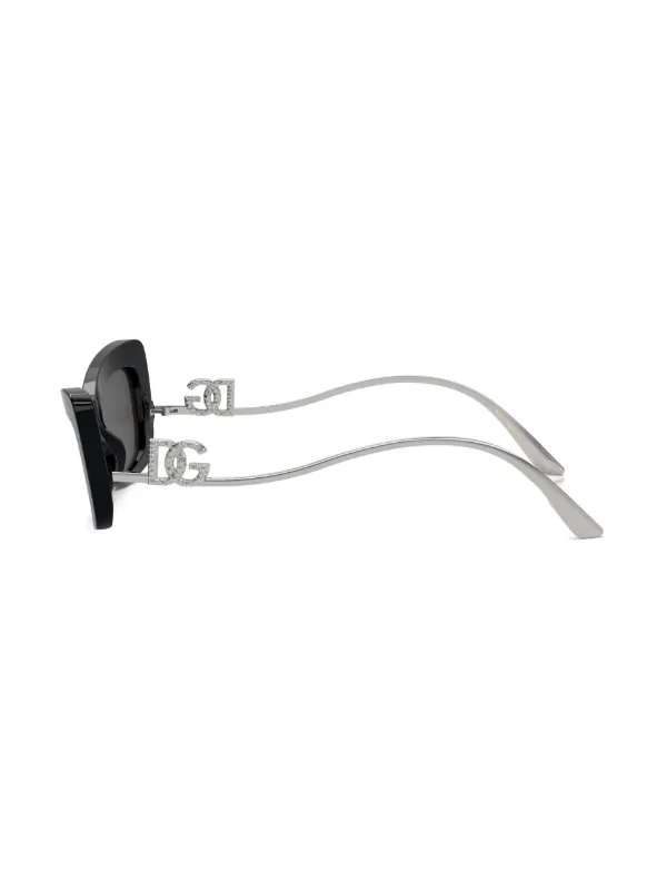 Dolce & Gabbana Eyewear Crystal キャットアイサングラス | シルバー
