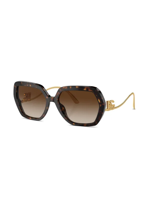 Dolce Gabbana Eyewear Crystal oversize-frame Sunglasses