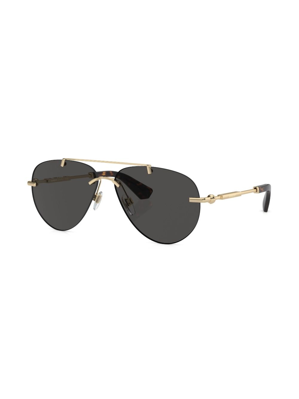 Shop Burberry Eyewear Metallic Aviator-frame Sunglasses In Gold