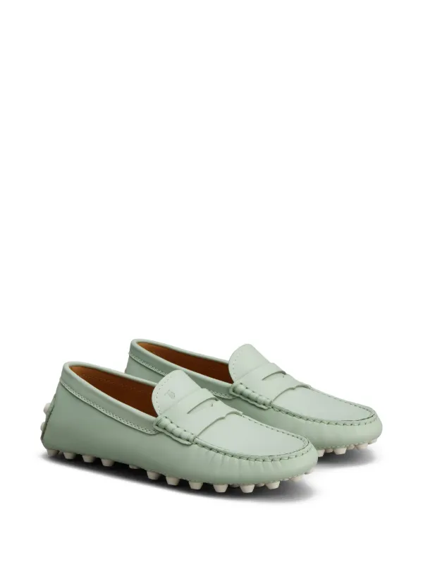 Tod's pebble-detail Leather Loafers | Green | FARFETCH