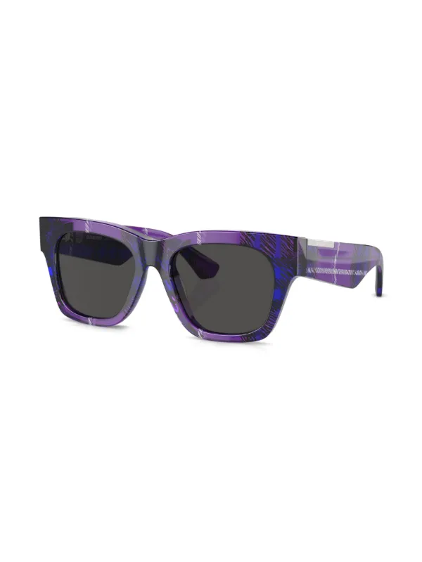 Burberry Eyewear Checkered wayfarer-frame Sunglasses  display picture 3