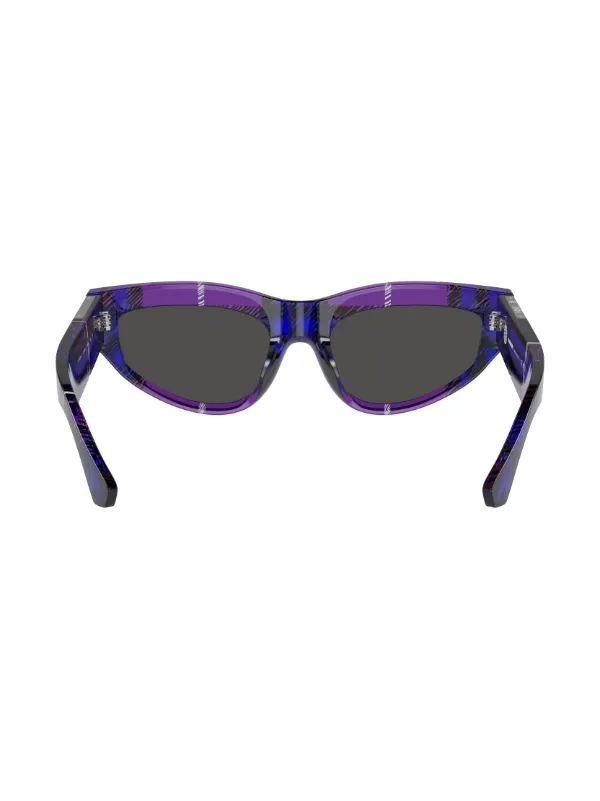Burberry Eyewear Checkered cat-eye Sunglasses | Purple  display picture 2