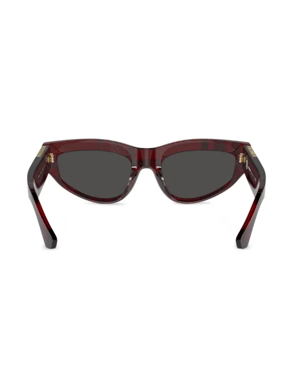 Burberry Eyewear Checkered cat-eye Sunglasses | Red  display picture 2