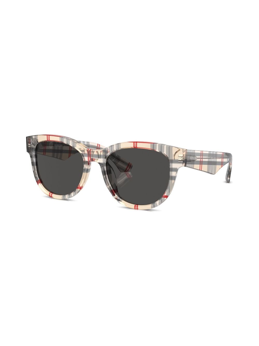 Shop Burberry Eyewear Vintage Check Pantos-frame Sunglasses In Neutrals