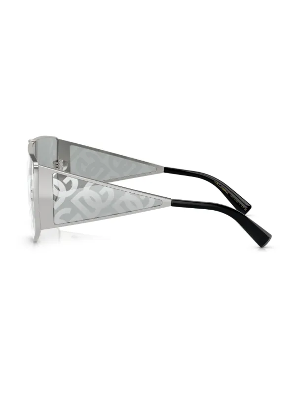 D＆G Silver frame sunglasses Dolce & Gabbana silver sunglasses with initial – Al fintage