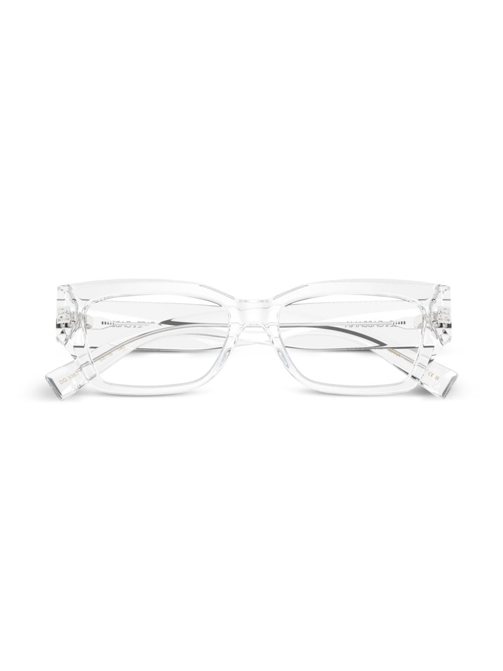 Shop Dolce & Gabbana Transparent-design Rectangle-frame Glasses In Neutrals