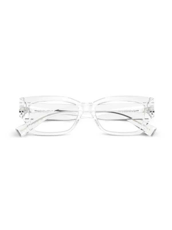 Dolce Gabbana Eyewear transparent-design rectangle-frame Glasses  Neutrals FARFETCH PH - Main Image