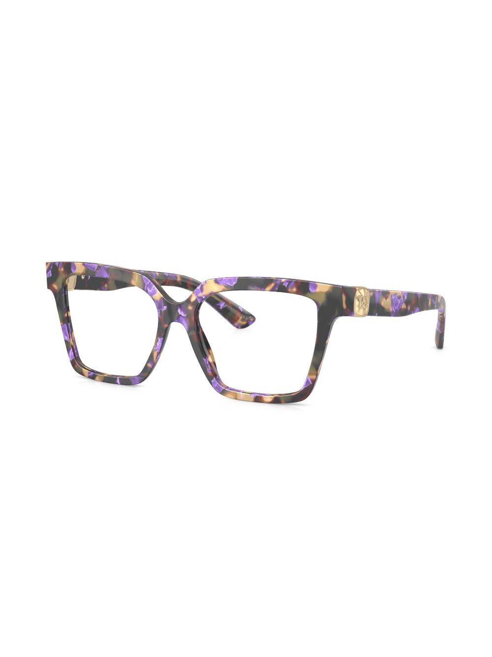 Dolce & Gabbana Eyewear logo-plaque square-frame glasses - Purple