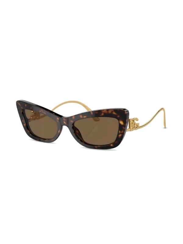 Dolce Gabbana Eyewear Crystal cat-eye Sunglasses Gold