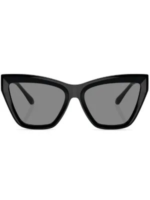 Balenciaga Eyewear logo-engraved cat-eye Sunglasses | Black | FARFETCH
