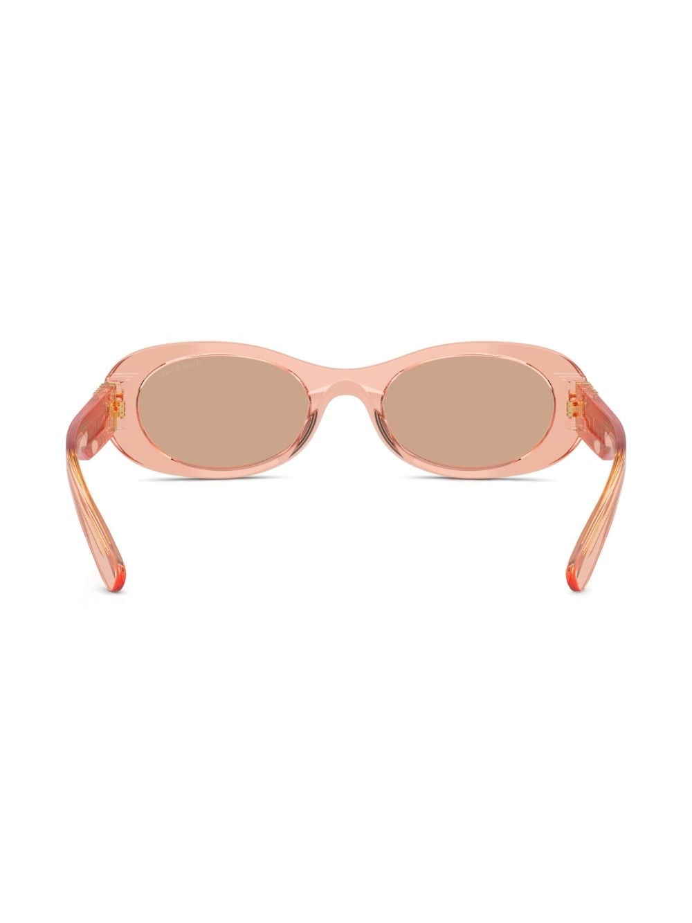 Shop Miu Miu Logo-lettering Oval-frame Sunglasses In Pink