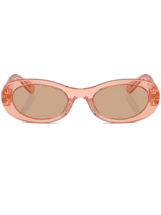 Beautiful Miu Miu pink acetate oval sunglasses MIU MIU MU 54ZS ZVN50D Gold Pink Lens Oval Women Sunglasses  main image 3