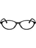 Miu Miu Eyewear logo-plaque oval-frame glasses - Black
