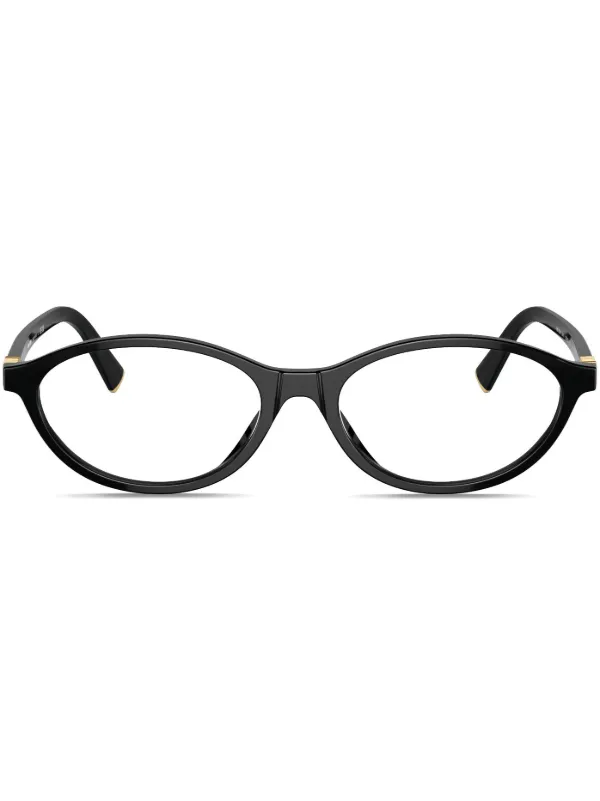 Miu Miu Eyewear オーバル眼鏡フレーム | ブラック | FARFETCH JP