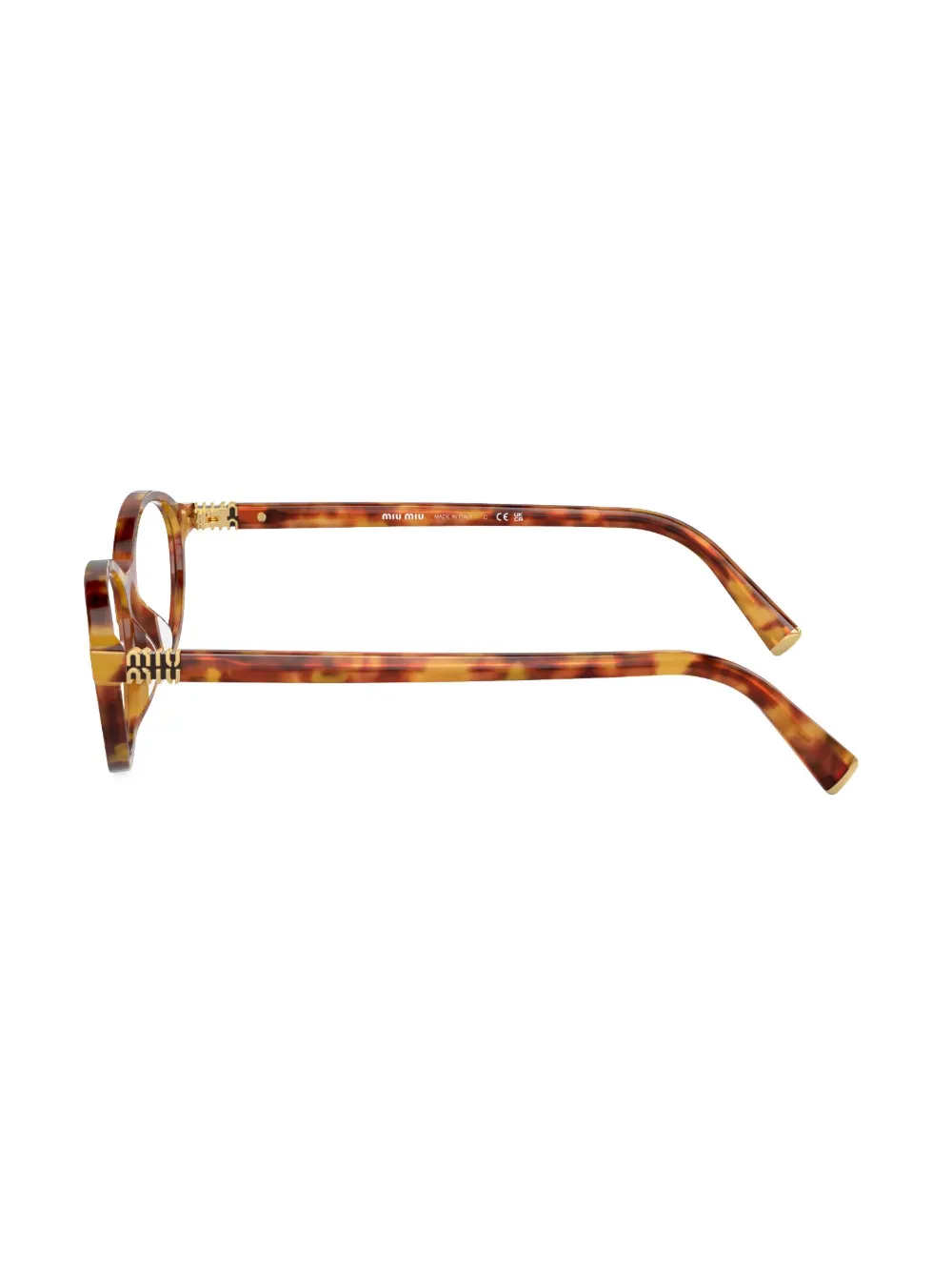 Miu Miu Tortoiseshell Oval-frame Glasses In Brown