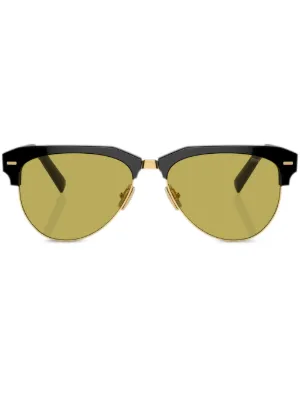 Miu Miu Eyewear ゴールドディテール サングラス | ブラック | FARFETCH JP