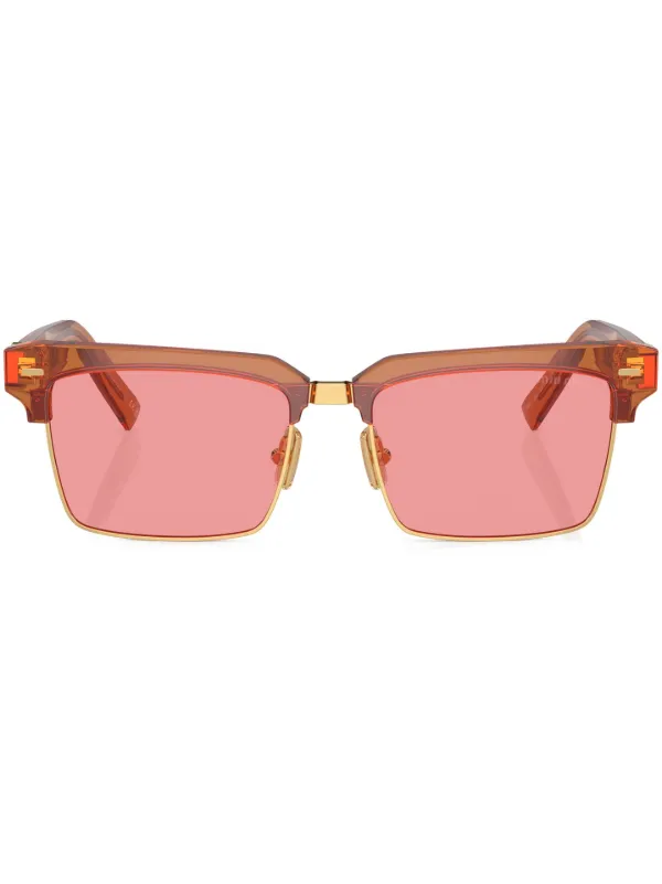 2024特集 スクエアフレーム Eyewear Miu Miu サングラス ブラウン | 小物