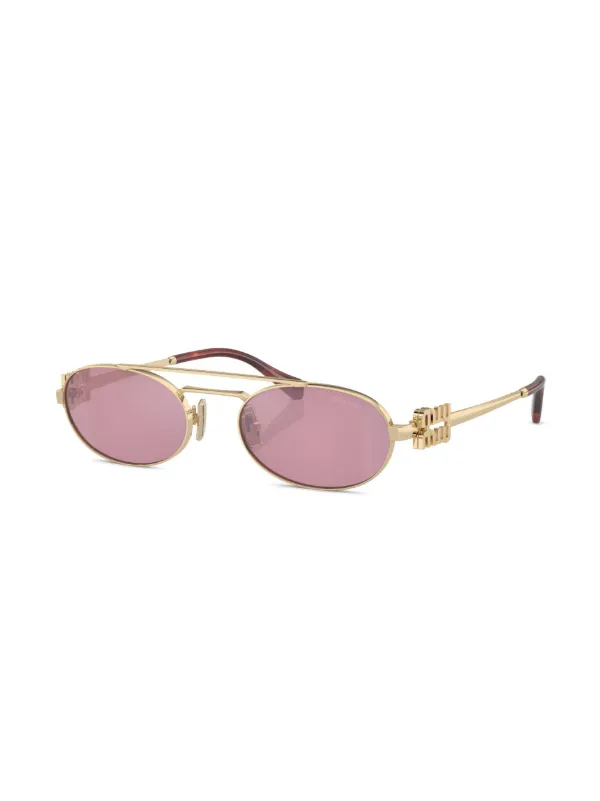 Miu Miu Eyewear オーバルフレーム サングラス | ゴールドトーン 