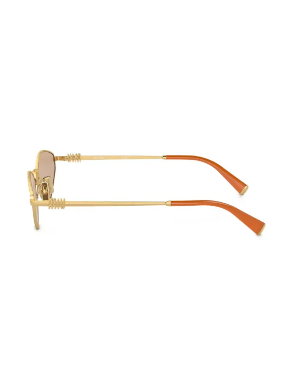 0201♡ Miu Miu Eyewear logo-lettering geometric-frame Sunglasses