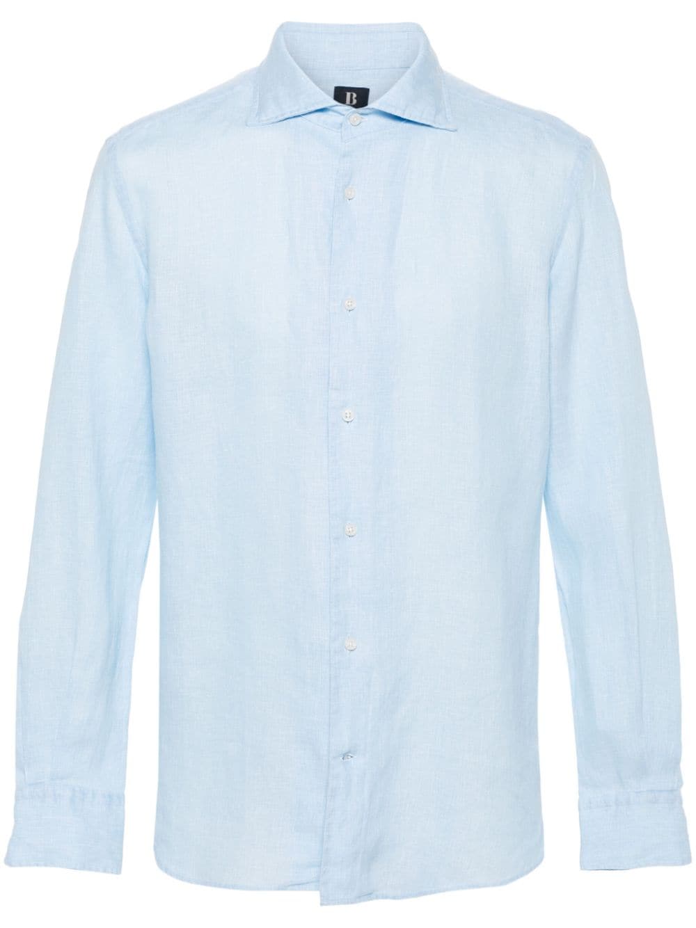 boggi milano chemise en lin - bleu