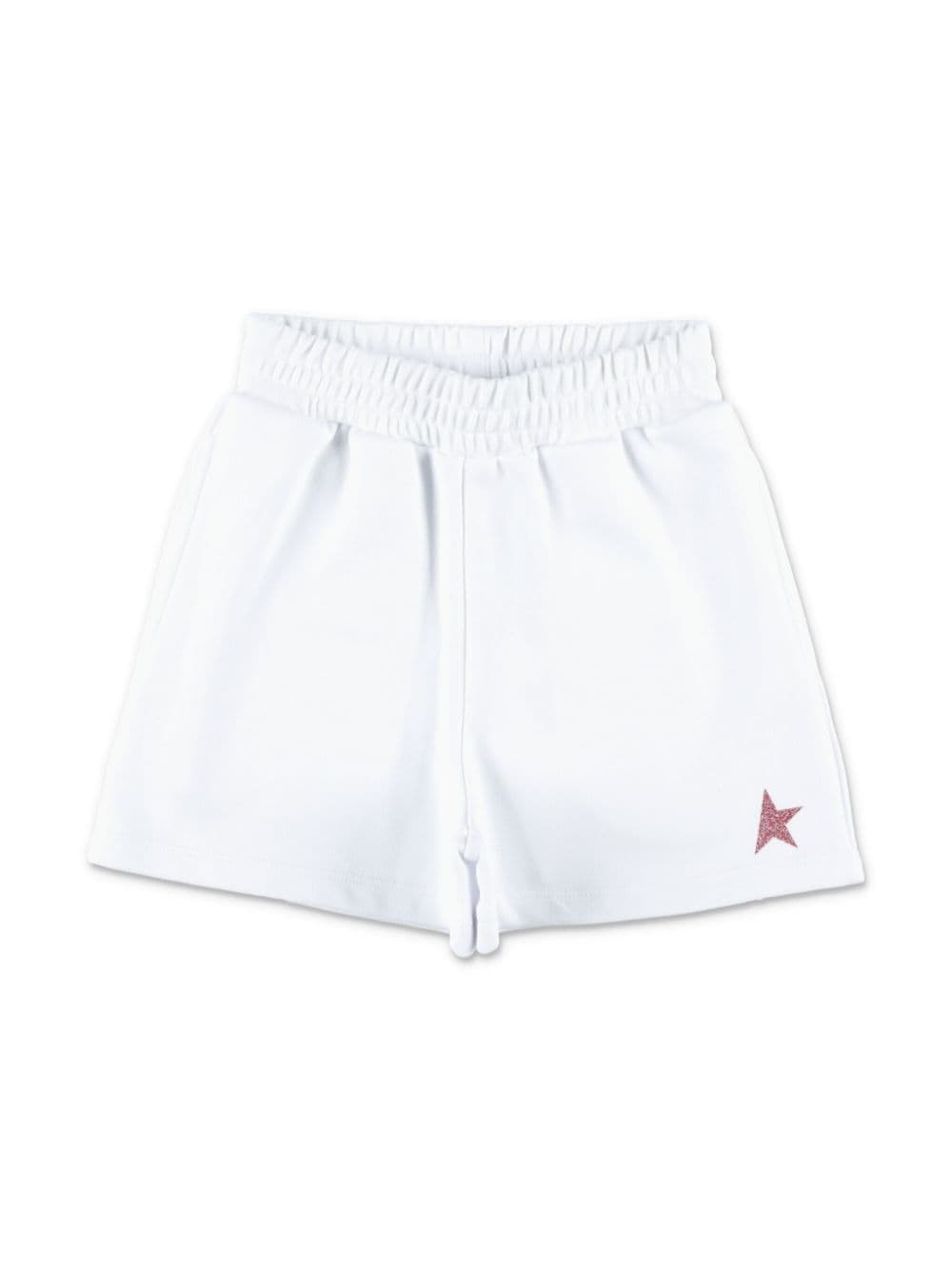 Shop Golden Goose Star-print Elasticated-waist Shorts In White