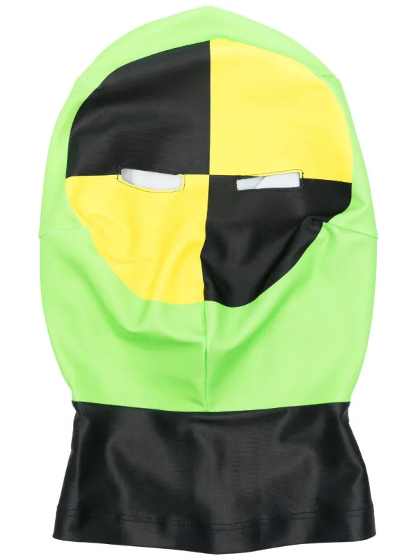 Walter Van Beirendonck Dummy Morph Colourblock Balaclava in Green
