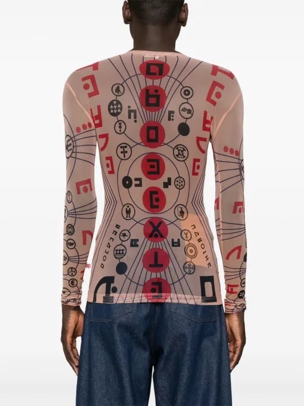 walter van beirendonck メッシュTシャツ Walter Van Beirendonck グラフィック メッシュトップ
