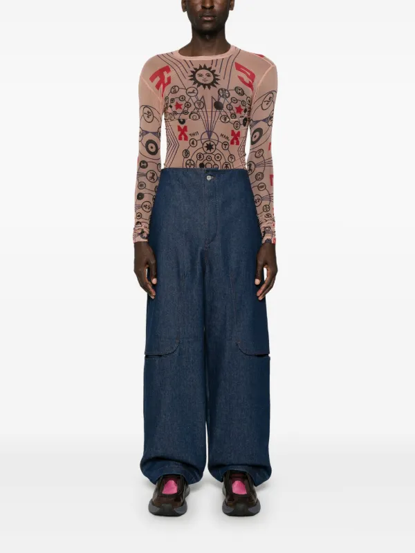 walter van beirendonck メッシュTシャツ Walter Van Beirendonck グラフィック メッシュトップ