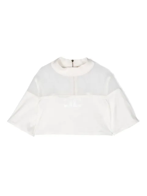 Elisabetta Franchi La Mia Bambina logo-appliqué crop top