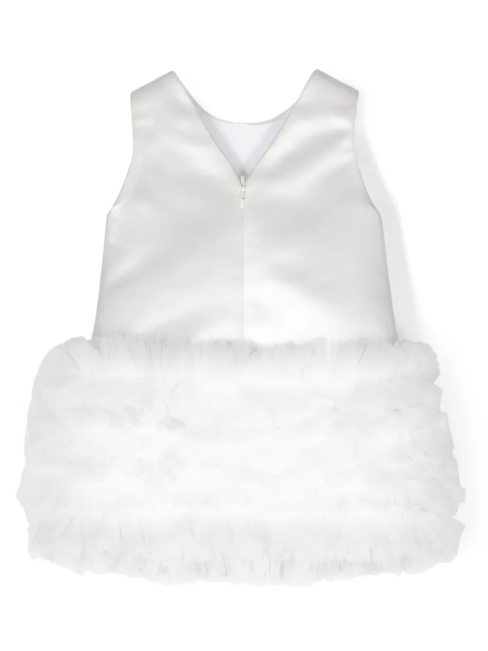 Elisabetta Franchi La Mia Bambina Jurk met ruches en A-lijn - Wit