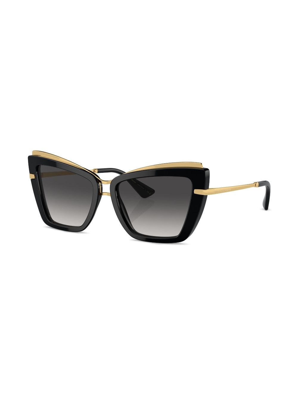 Shop Dolce & Gabbana Double-layer Cat-eye Sunglasses In Gold