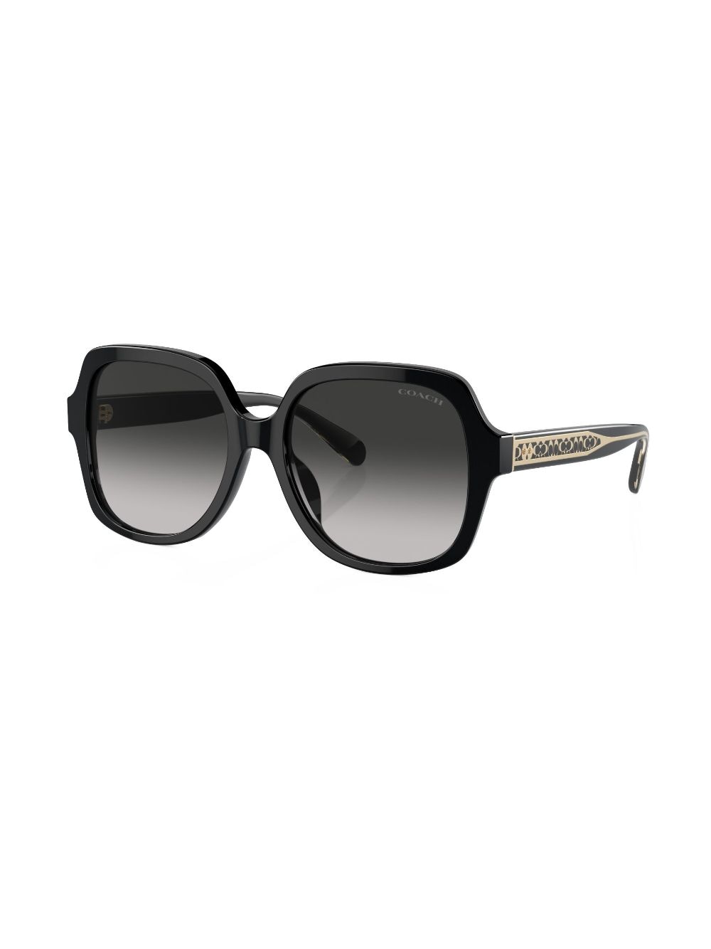 Shop Coach Logo-plaque Oversize-frame Sunglasses In Black