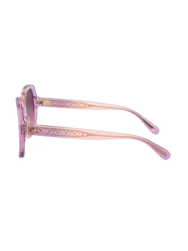 Coach square-frame logo-engraved Sunglasses | Purple | FARFETCH display picture 1